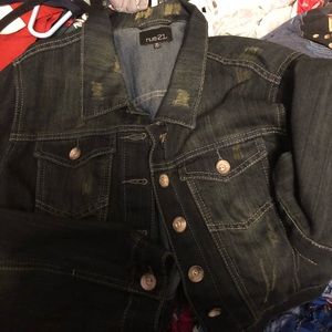 Rue 21 cropped jean jacket size XL